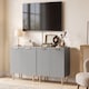 image 7 of HOMCOM Sideboard Buffet Cabinet with Adjustable Shelf, Grey