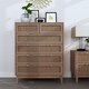 image 2 of Bordeaux 6 Drawer Chest - MDF - L39 x W85 x H109 cm - Oak