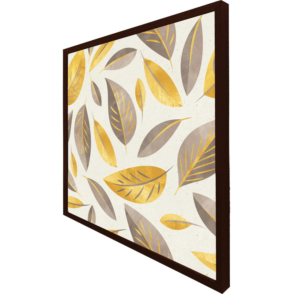 image 1 of Botanical gold and purple leaf (Picture Frame) Brown | S
