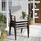 image 3 of COSTWAY Outdoor Dining Chairs Set of 4 Stackable Breathable Fabric