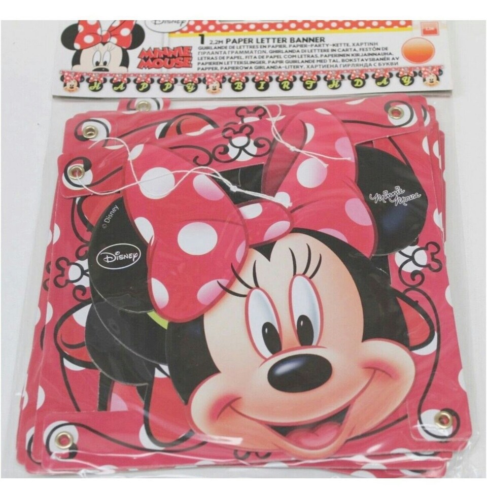 image 1 of Disney Minnie Mouse Happy Birthday Banner - Multicoloured - One Size