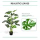 image 6 of Outsunny 100cm3.3FT Artificial Monstera Tree Decorative Cheese Plant 21 Leaves with Nursery Pot, Fake Tropical Palm Tree for Indoor Decor
