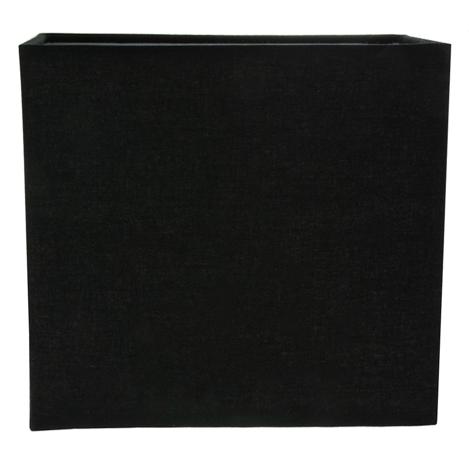 image 1 of Contemporary and Stylish Jet Black Linen Fabric Rectangular Lamp Shade | Black