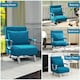 image 8 of HOMCOM Folding 5 Position Convertible Sleeper Chair Bed Dark Blue | Multi | Chair