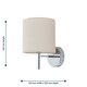 image 6 of Set of 2 Brea - Chrome Wall Lights with Natural Linen Shade | Chrome | Brown | 2