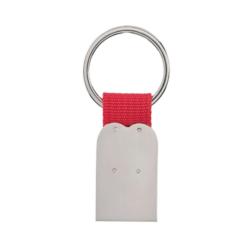 image 1 of MidOcean Bonheur Heart Metal Keyring - Red - 0.6cm x 5.5cm x 2.5cm