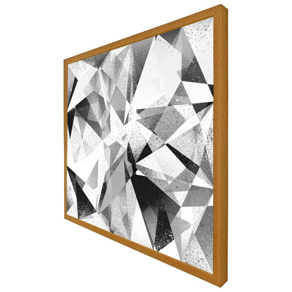 image 1 of Black & white geometric grunge pattern (Picutre Frame) White | XL