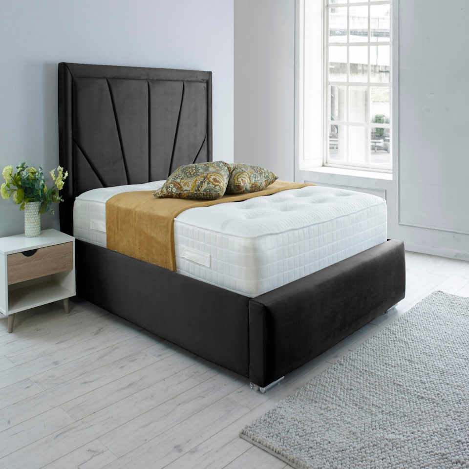 Itala Plush Superking Bed Frame - Black