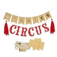 Customisable Name Circus Card Banner 2m | Gold