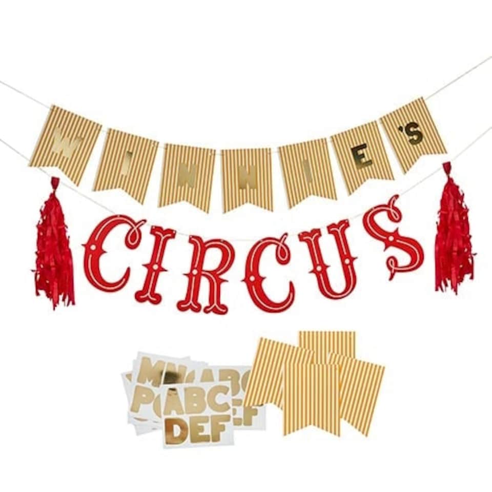 image 1 of Customisable Name Circus Card Banner 2m | Gold