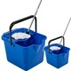 image 3 of 1 x Blue 12 Litre Cotton Mop & Bucket Hard Floor Cleaning Set With Wringer & Pouring Lip