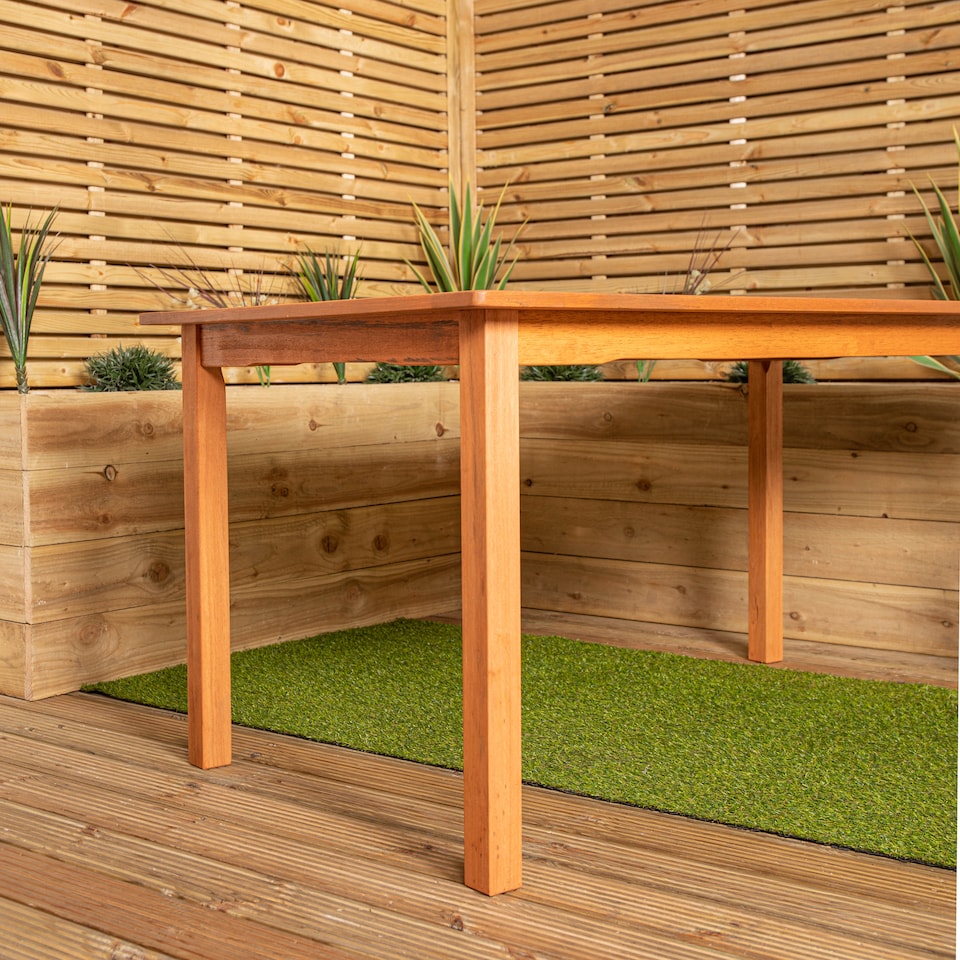 image 1 of Grasmere Outdoor 6 Person Rectangular Wooden Garden Patio Table