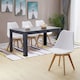 image 1 of Arrow Charcoal Dining Table Set With 4 White Dining Chairs Dining Furniture Set