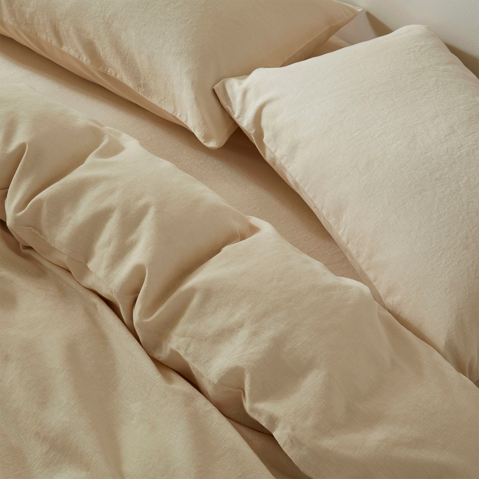 image 1 of Touch Of Linen - Creamy Almond - Pillowcase Pair Cream | Creamy Almond