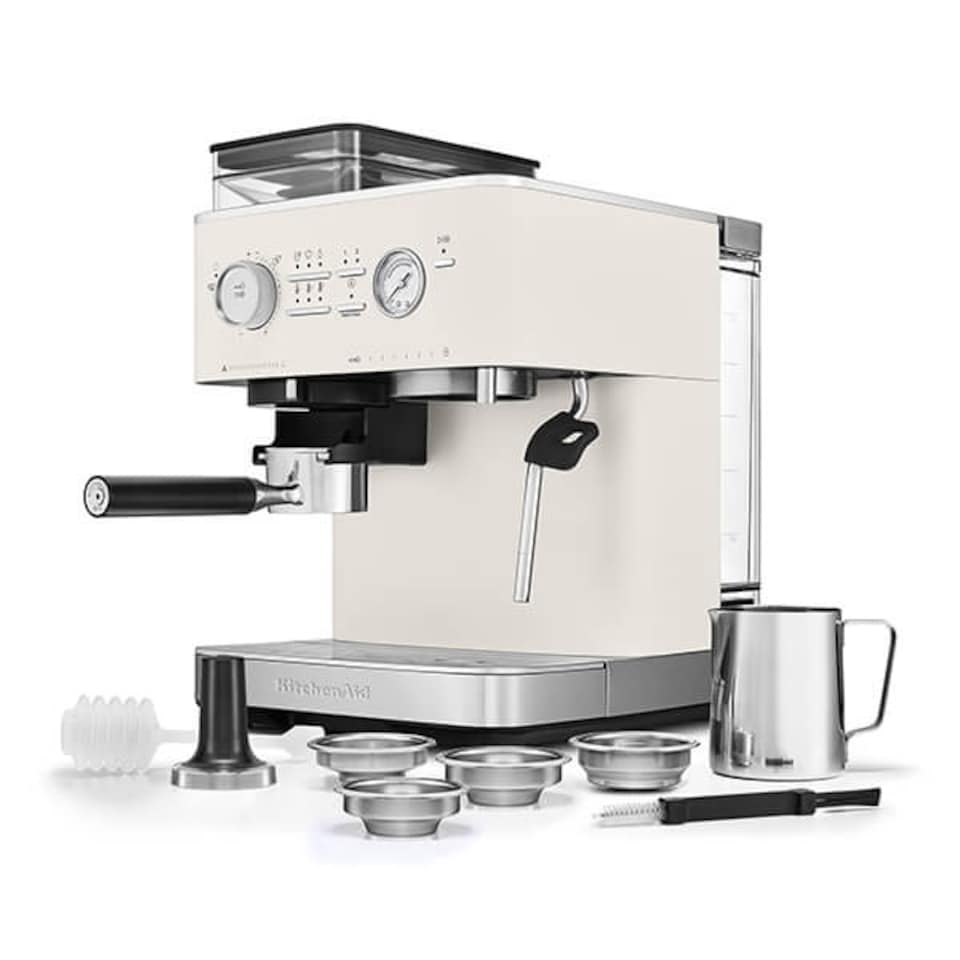 image 1 of KitchenAid Semi Automatic Espresso Machine with Burr Grinder Porcelain