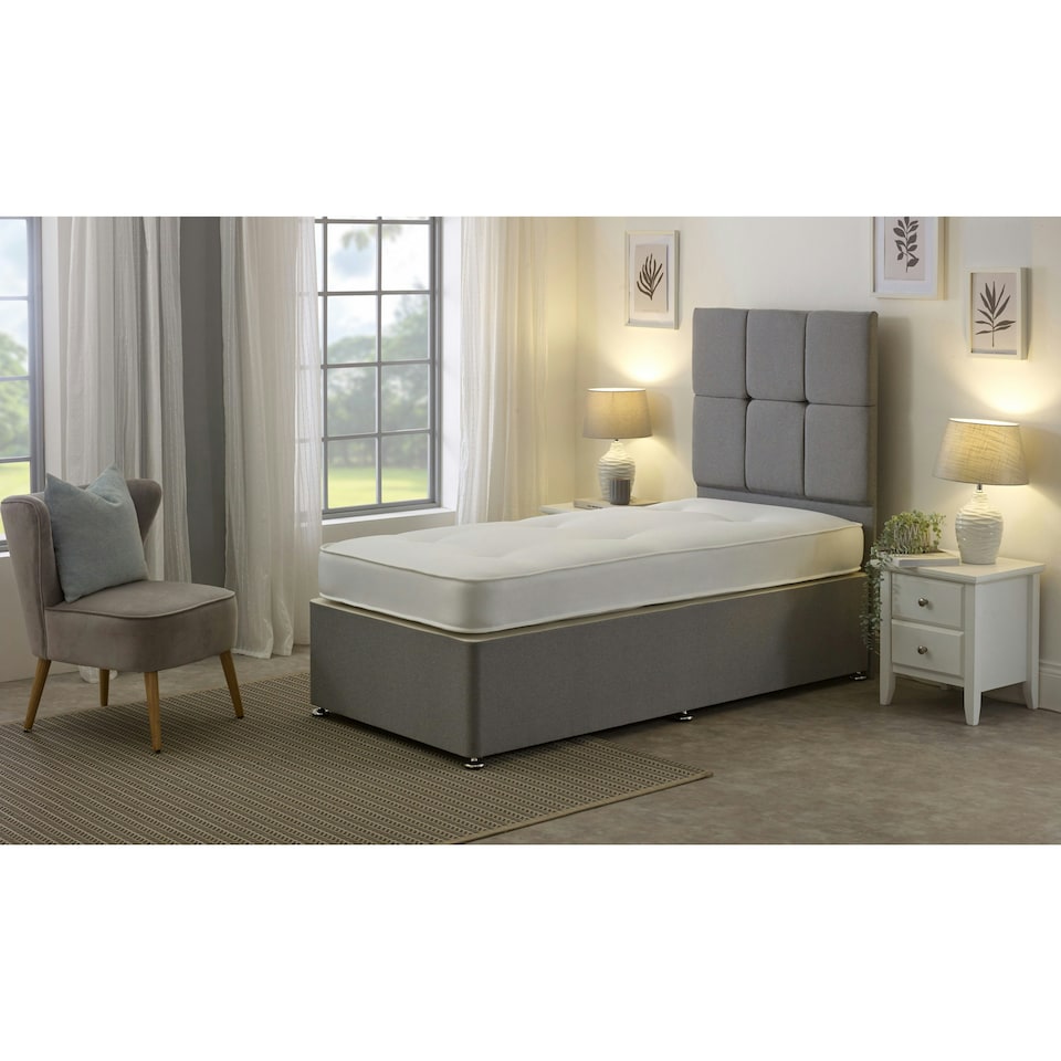 image 1 of Double-Sided Tufted Innerspring Mattress - 17cm Deep, Medium Comfort | White | Single