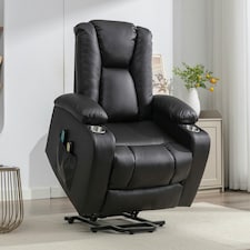 Hartville Electric Lift Assist Riser Recliner with Massage and Heat - Brown