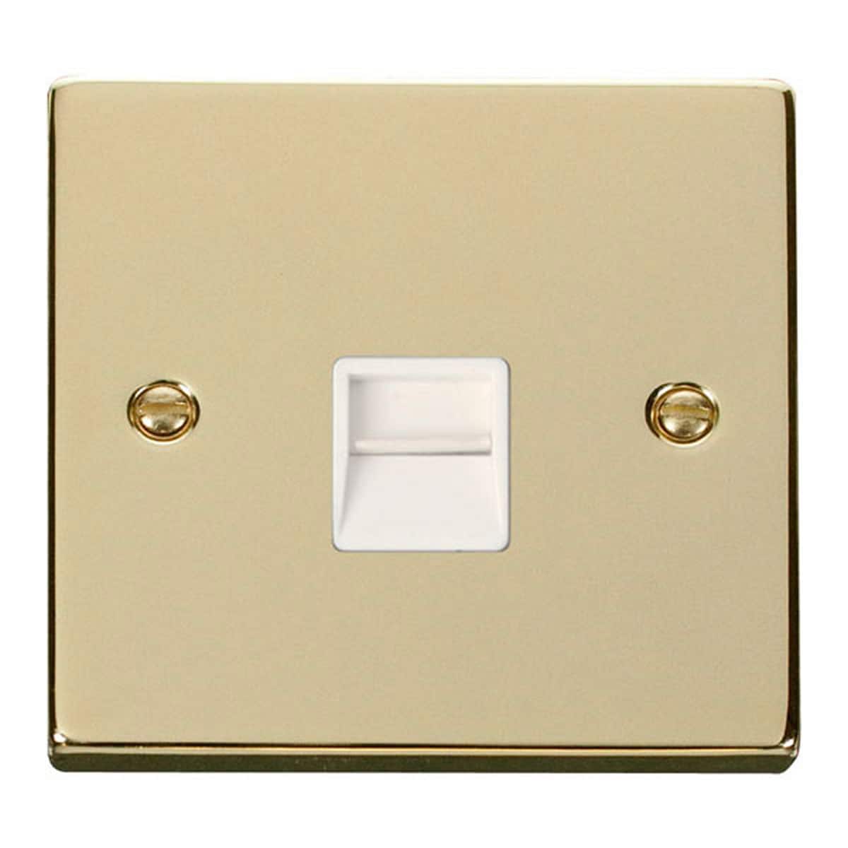 SE HOME Polished Brass Secondary Telephone Single Socket Gold Polished Brass