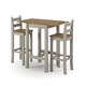 image 5 of Premium Corona Grey Square High Breakfast Bar Dining Set with Drop Leaf Table and 2 Bar Chairs | Grey | Grey | One Size | 1