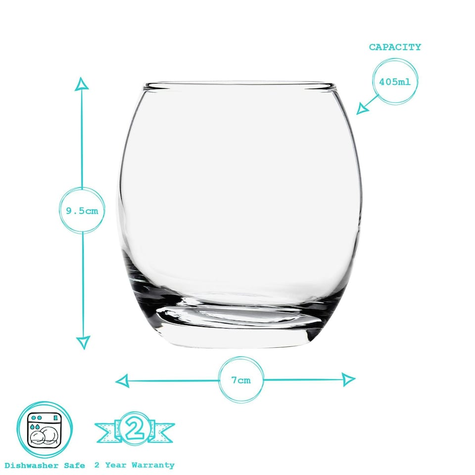 image 1 of Argon Tableware Tondo Whisky Glasses - 405ml - Clear - Pack of 6 Clear