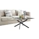 image 1 of Furniturebox Leonardo Glass Marble Effect Top Black Legs Coffee Table