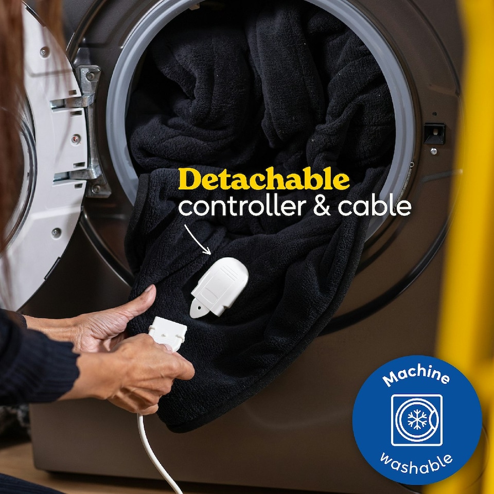 image 1 of Russell Hobbs RHHT1004BLA Electric Blanket Black Heated Throw Microfleece Black
