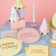 image 5 of Assorted Pastel Colour with Gold Foil Happy Birthday Round Paper Plates 23cm - Pack of 8 Gold
