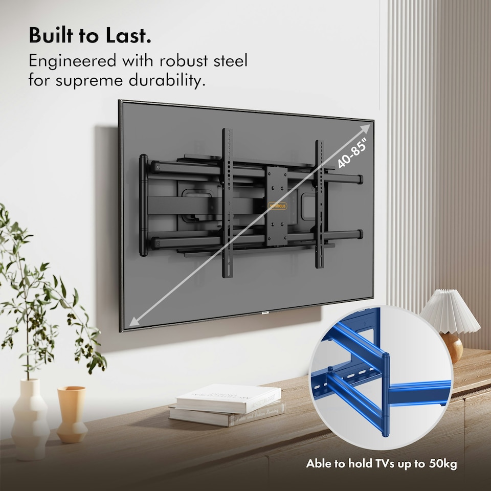 image 1 of VonHaus Long Reach Articulating TV Wall Bracket for 40-85" Screens