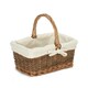 image 6 of Rectangular Unpeeled Willow Shopping Basket with White Lining White | White | L