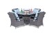 image 1 of Arizona Fire Pit 4 Seater Round Rattan Dining Set | Grey | Grey