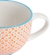 image 4 of Nicola Spring 12 Piece Hand-Printed Cappuccino Cup & Saucer Set - 250ml - Orange