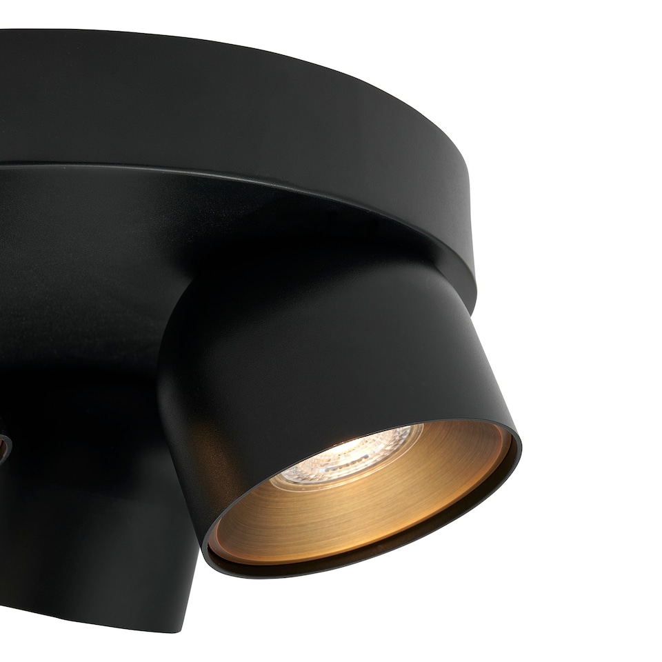 image 1 of Nordlux Pitcher Indoor Spot Light Black Metal GU10 Gold Inner - Mains Powered, IP20