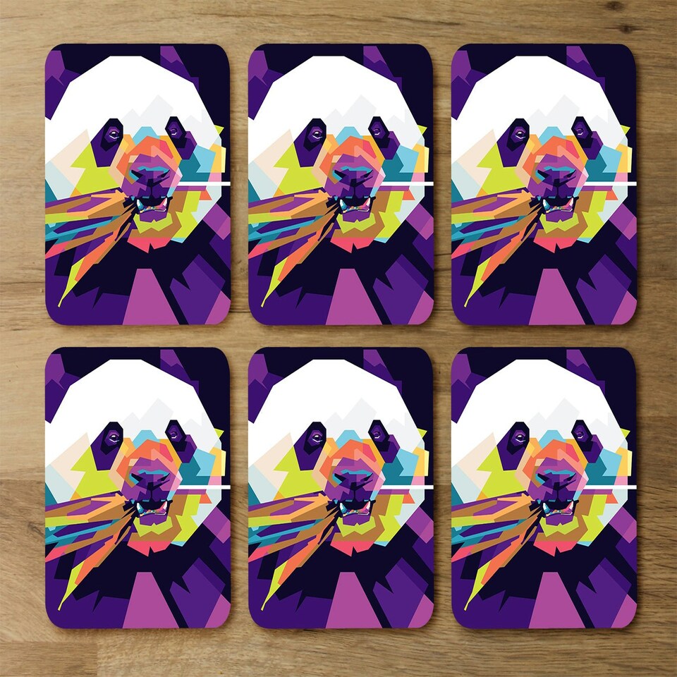 image 1 of Colorful pop art of Panda (Placemat & Coaster Set)