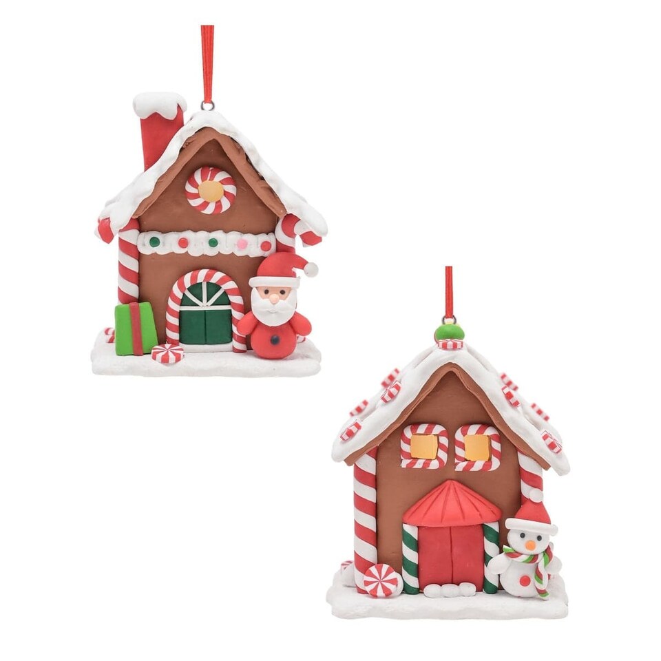 image 1 of Widdop Gifts Set of 2 Light Up Gingerbread House Christmas Decorations