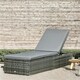 image 6 of Rattan Sun Lounger For Garden Reclining Deck Bed With Cushion Grey Grey