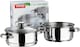 image 8 of Stainless Steel 2-Tier 20cm Casserole & Steamer Set