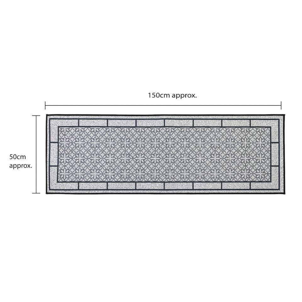 image 1 of JVL Avanti Machine Washable Entrance Runner Doormat, 50x150cm - Grey