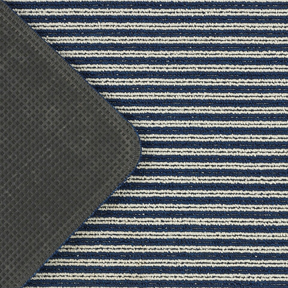 image 1 of My Stain Resistant Mat Stripe Navy 50x80