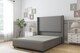 image 1 of Sloomy Stratford Pewter Dumfries Divan Bed Base No Drawers With 54 Inch Wingback Headboard & 12 Inch Matching Footboard | Grey | Pewter | Super King | 1