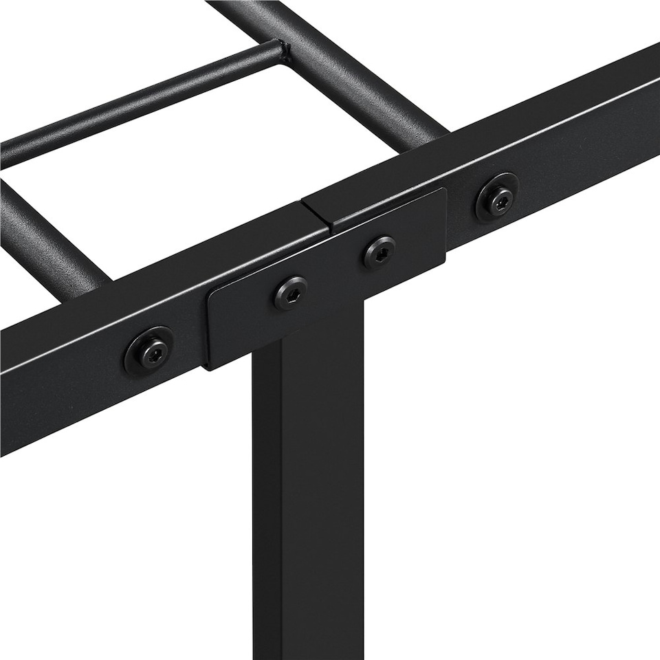 image 1 of Yaheetech 3ft Single Vintage Iron Platform Bed with High Headboard Black