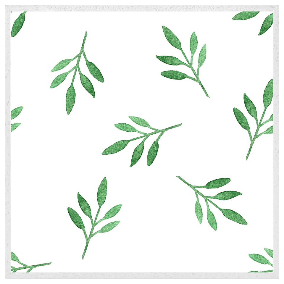 image 1 of Green leaf (Picture Frame) White | L