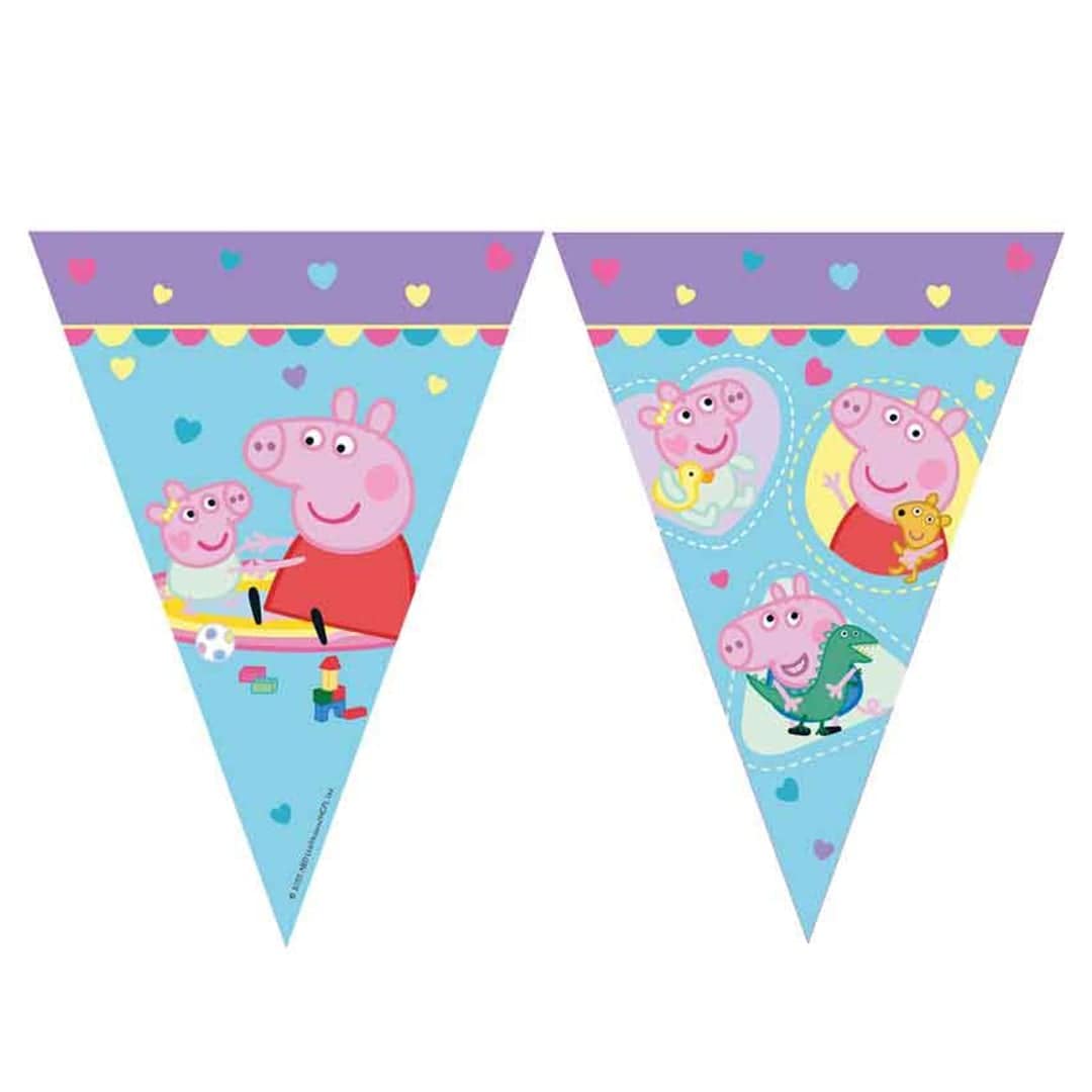Peppa Pig Made With Love Paper Triangle Flag Bunting Banner 2.3m