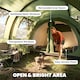 image 5 of Outsunny 4 Man Family Tent Camping Tent with 2 Room and Carry Bag, Green