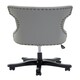 image 2 of Interiors by Premier Grey Leather‑Effect Home Office Chair, Emerald‑Button Tufted Wingback Seat, Height‑Adjustable Swivel Chair Grey