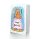image 2 of Teddy Cake Party Hat Cartoon Cute 1st First Child Kids Birthday Card