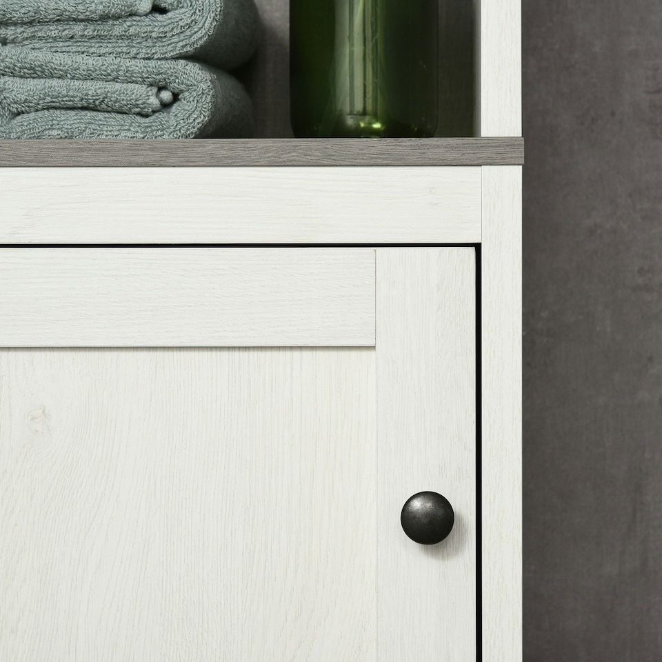 image 1 of kleankin  Bathroom Storage Cabinet w/ Door Cupboard and Adjustable Shelf, White