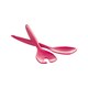 image 1 of 2 Pcs Salad Food Servers Set Mixing Dinner Party Colourful Plastic Fork & Spoon | Multi | Fuschia | 2