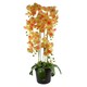 image 1 of 110cm Large Yellow Peach Orchid Plant - Artifcial - 41 REAL TOUCH flowers