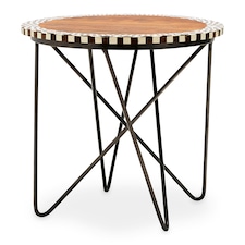 Versatile Round Acacia Wood Side Table, Modern Design Round Side Table, Functional Modern Side Table Cream