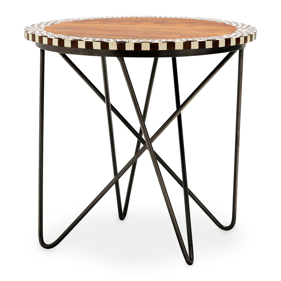 image 1 of Versatile Round Acacia Wood Side Table, Modern Design Round Side Table, Functional Modern Side Table Cream